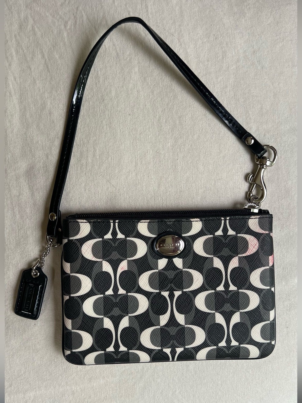 Coach Peyton Dream C Wristlet Monochrome Black & White Wallet/ Purse/Clutch